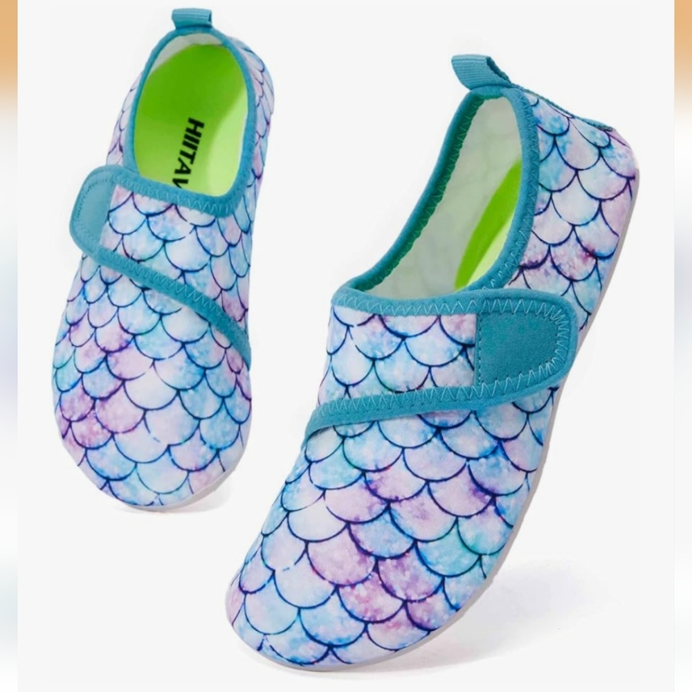 New Kids Mermaid Water Shoes - Teal & Purple Scale Print